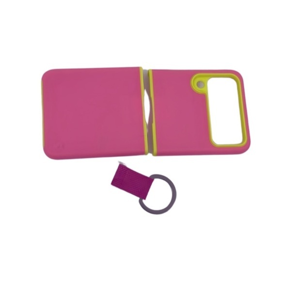 The Perfect Companion: Galaxy Z Flip 4 Wallet Case Bright Neon Pink w Detachable - Picture 6 of 8